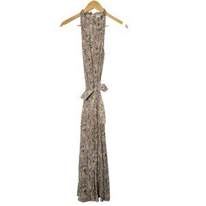 MNG // Mango Crinkle Plisse Vintage Inspired Paisley Floral Maxi Dress